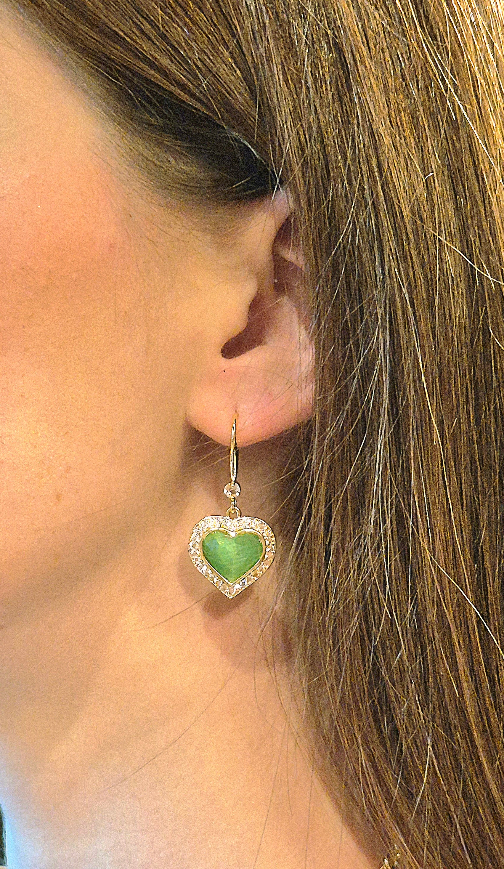 Emerald Heart - Orecchini raffinati con cuore smeraldo